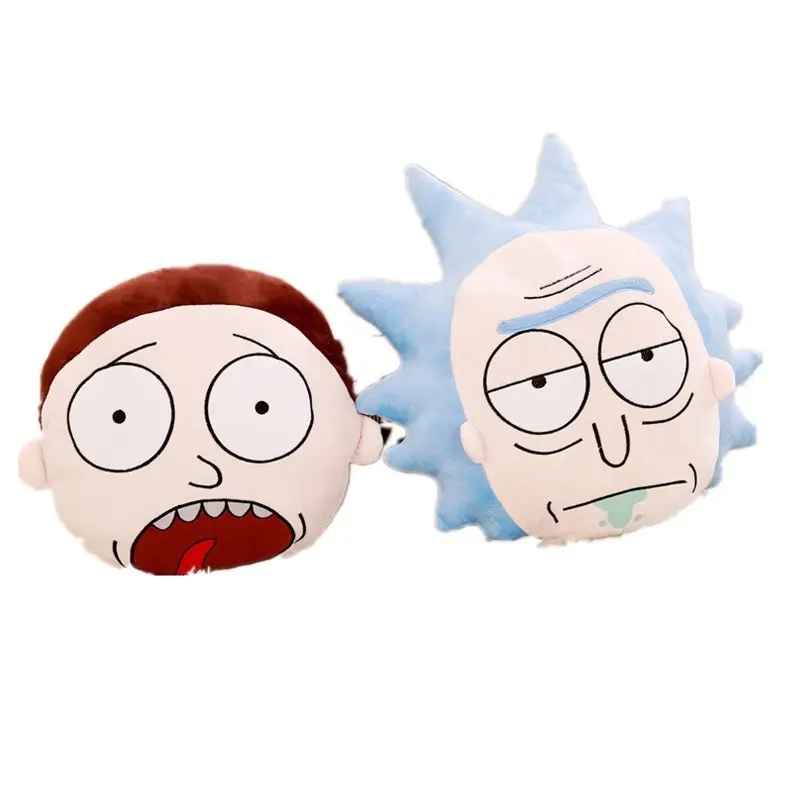 Rick and Morty Plush Pillow, Rick Sanchez Morty Smith Figure Throw Cushion, Soft Anime Stuffed Plushie, Sofa Bedroom Decor Collectible Gift