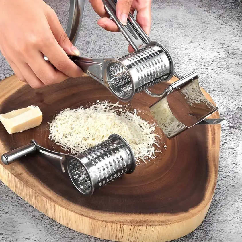 Stainless Steel Cheese Grater Hand Cranked Multifunctional Vegetable Chocolate Carrot Nut Slicer Fast Efficient Kitchen Tools