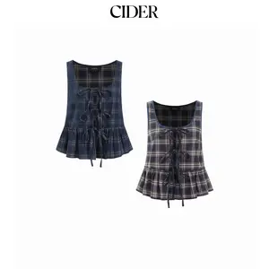 Cider Corduroy Square Neck Tie Front Ruffled Blouse SummerWins SummerFinds