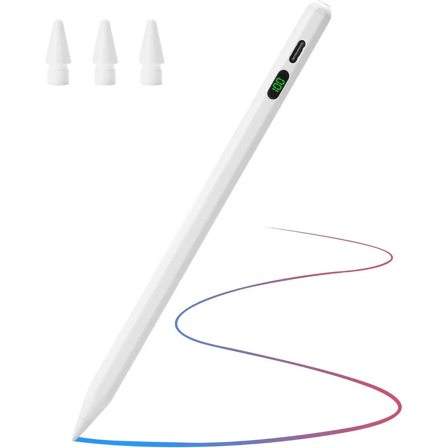 Pencil for , Tilt Sensitivity Palm Rejection, Stylus Pen for iPad A16 11/10/9/8/7/6 Generation, iPad Pro 12.9"/13in/11-inch M4, iPad Air M3/M2/5/4/3, iPad mini A17 7/6/5 Gen  Charge (White)