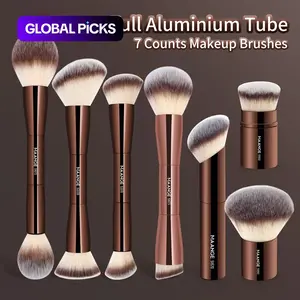 MAANGE Multi-Use Makeup Brush Set, 7-Count Ergonomic Cosmetic Brushes for Blush, Contour, Highlighter and Concealer, Makeup Blending Brushes and Professional Facial Detailing Tools for Women and Girls