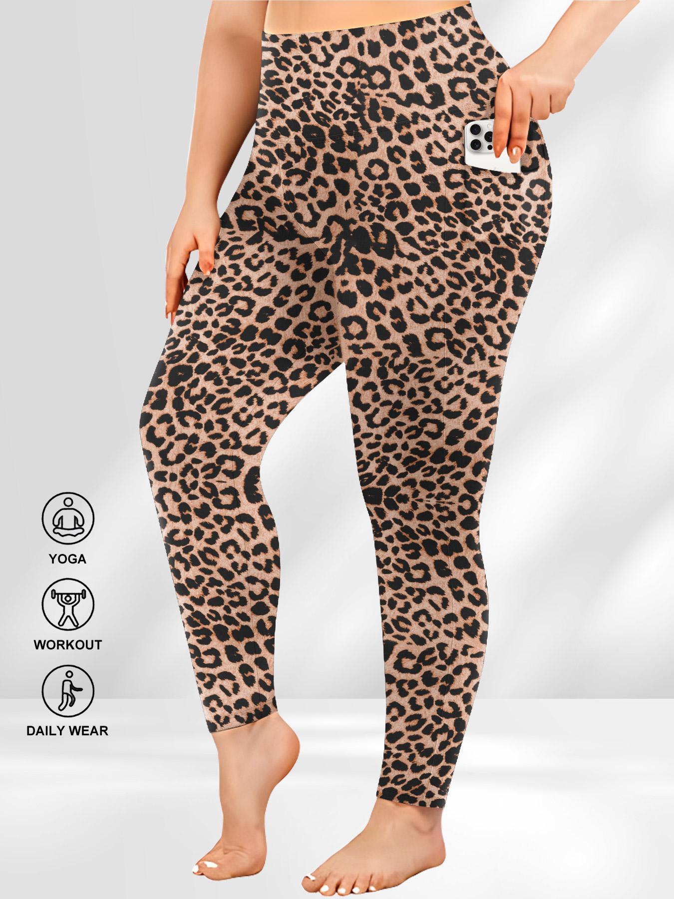 Plus Size Solid High Waist Sports Comfy Gym Workout Leggings with Pocket, Summer Outfits, Casual High Stretch Skinny Pants for Women, Soft Comfortable Women's Bottoms for All Seasons, Stretchy Workout Leggings
