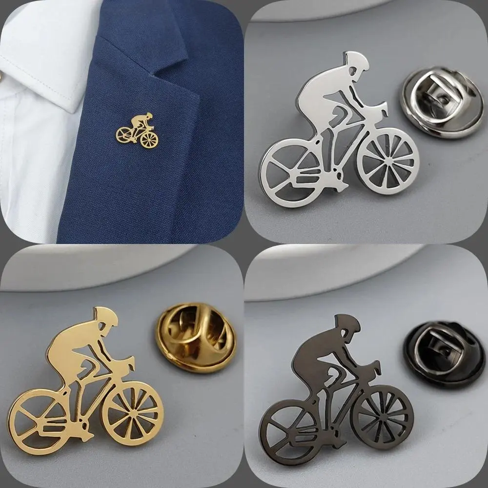 Gold-plated bicycle racer badge, women's anti-exposure buttons, suit lapel pin, collar brooch, formal accessories