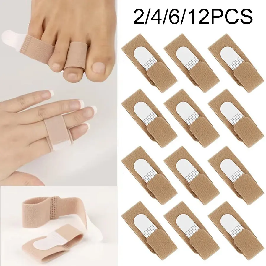 2/4/6/12Pcs/lot Nail Toe Finger Straightener Hammer Toe Tape Hallux Valgus Corrector Bandage Toe Separator Splint Wraps Foot Care Supplies Manicure Tools Accessories