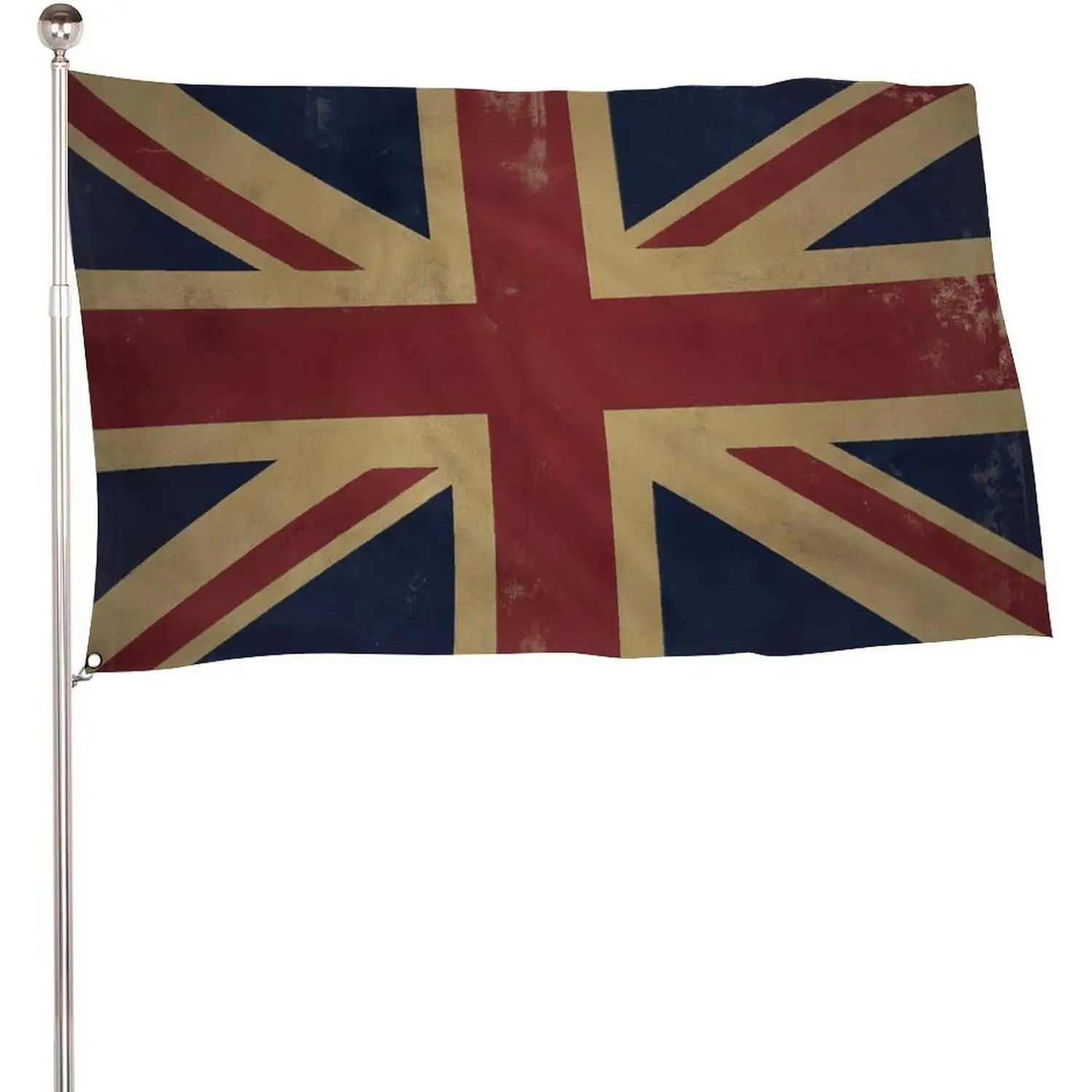 Vintage Union Jack Polyester Flag - 5x3 ft Lightweight Classic Weather Resistant Festive Flag with Grommets, Ideal for Home Yard Display, Outdoor Party Decor Banners, Classic Festive Flags, Weather Resistant Festive Flags