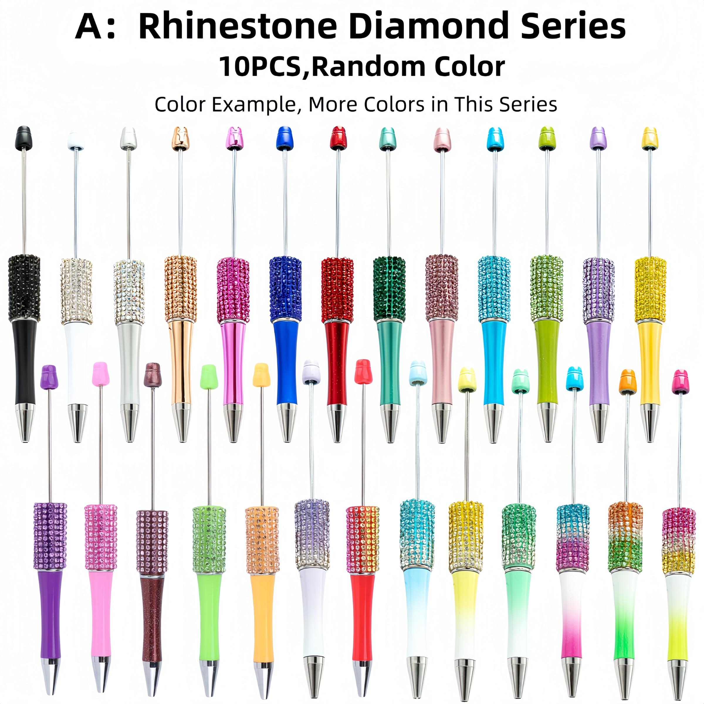 Random Color Rhinestone Decor Ballpoint Pen, 10pcs/set Creative Glitter Ballpoint Pen, Writing Pen for Office School Student, Funny Teacher Pens, Office Stationery Supplies