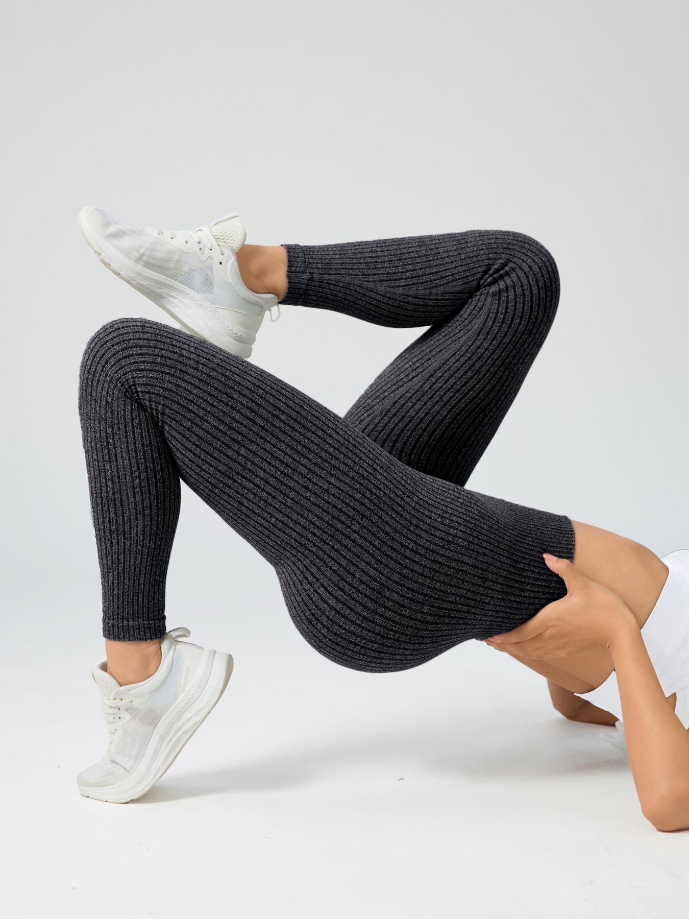 Women's Solid High Waist Sports Leggings, Casual Comfy Breathable Skinny Pants, Skinny Yoga Bottoms for Yoga Gym Workout Running, Ladies Sportswear for All Seasons, Womenswear