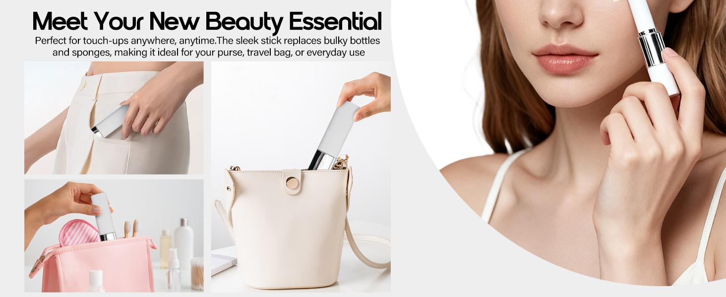 removable brush Color Changing Foundation, Medium to Full Coverage Cream Stick Hydrating Makeup, Dual-Ended with Soft Brush for Flawless Look, Portable & Travel-Friendly (natural))