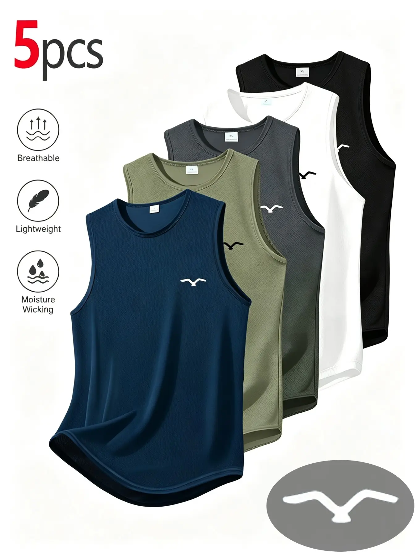 Men's Breathable Sports Tank Top, dry fit active, Lightweight Comfortable Sweat-Wicking, Ideal for Gym Training, Outdoor Running, Fishing, Casual Wear