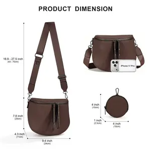 Large Fanny Pack  Crossbody Sling Bags With Adjustable Strap And Coin PurseHalloween Christmas New Year 2026 Organiser Trendy Shoulder Bag