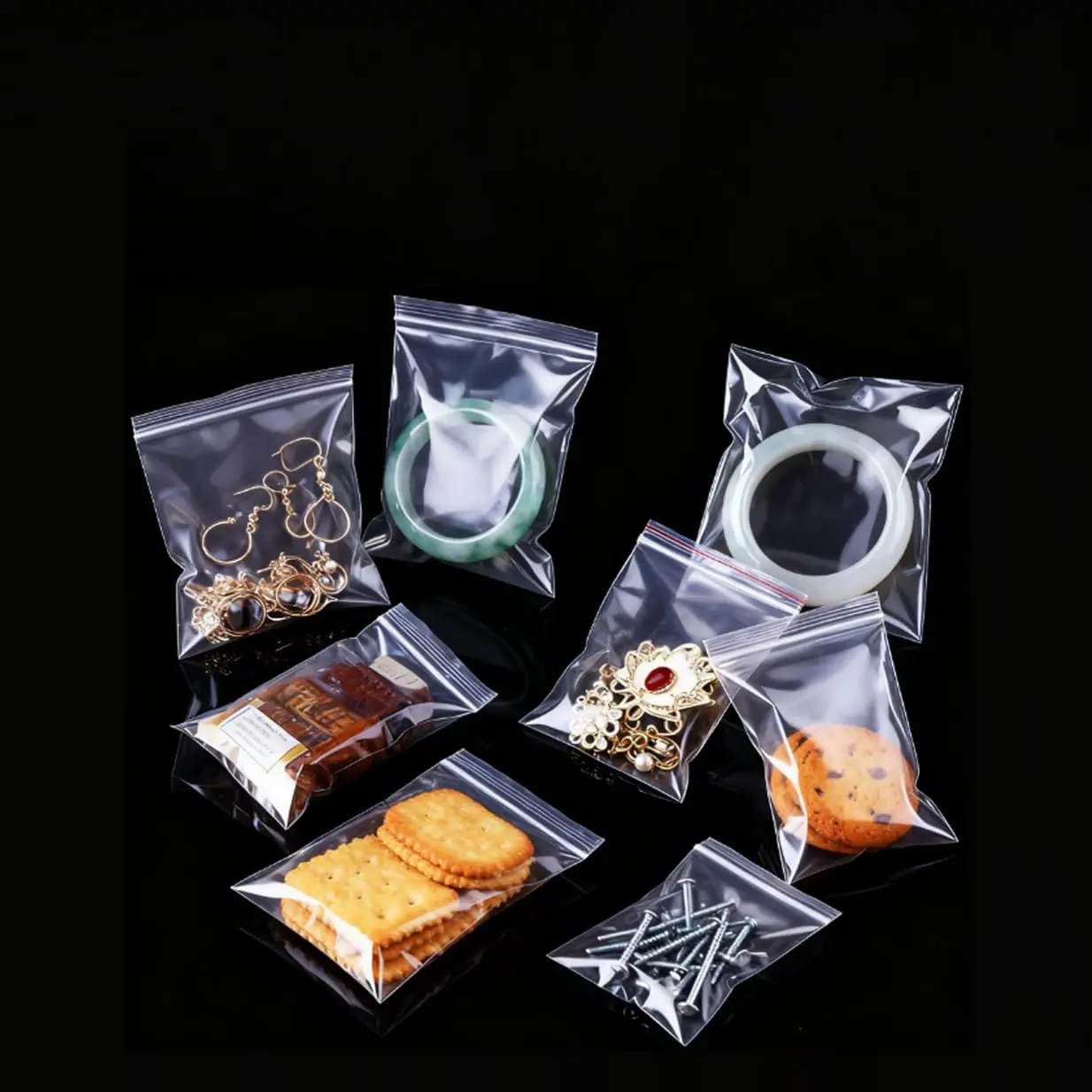 Modern Synthetic Resealable PE Plastic Organiser Bags, 2.3x3.1in Small Storage Bags for Pills, Screws & Small Items (100 Count), Zip Bag