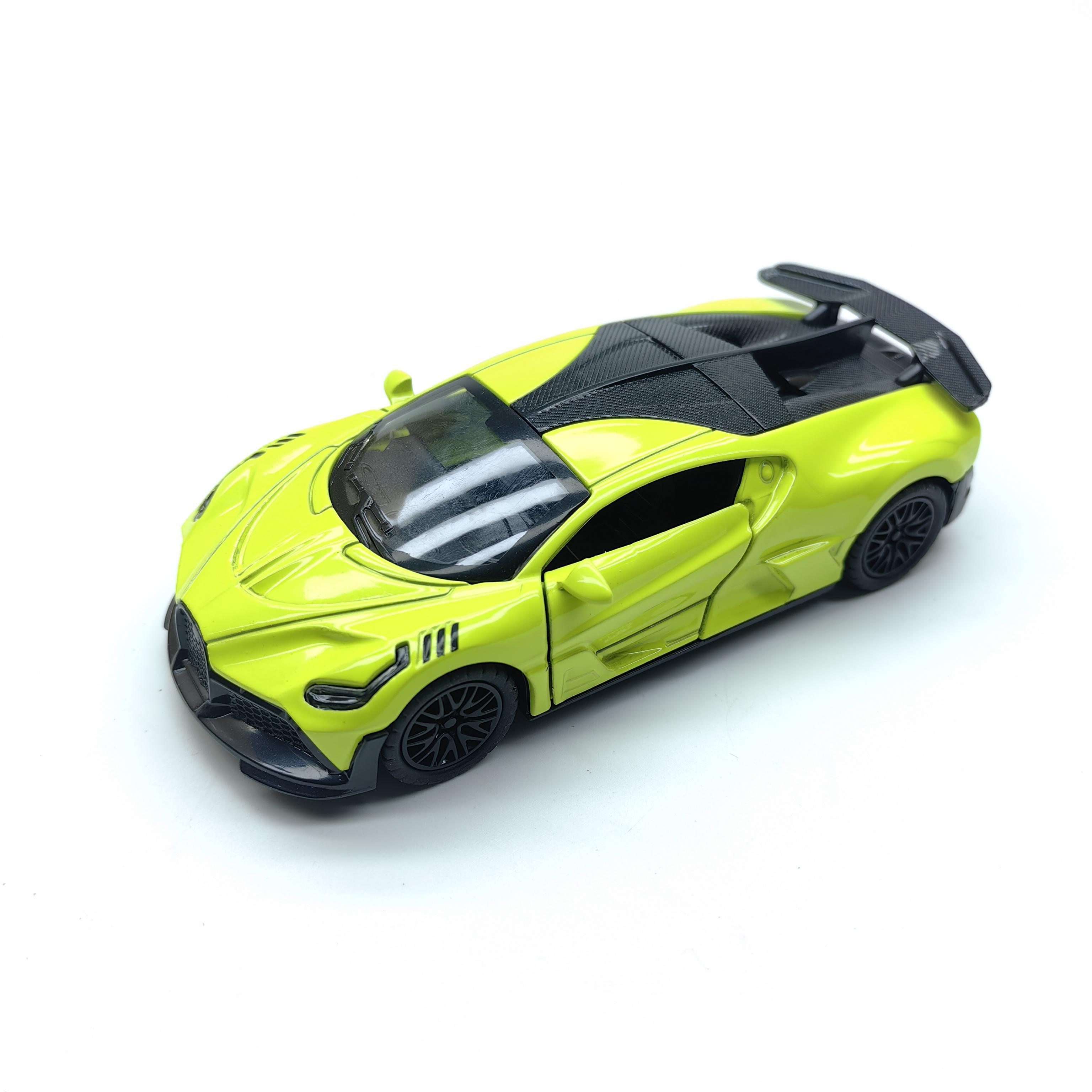 Realistic alloy sports car model, a children's toy car with pull-back function and openable doors, suitable for boys