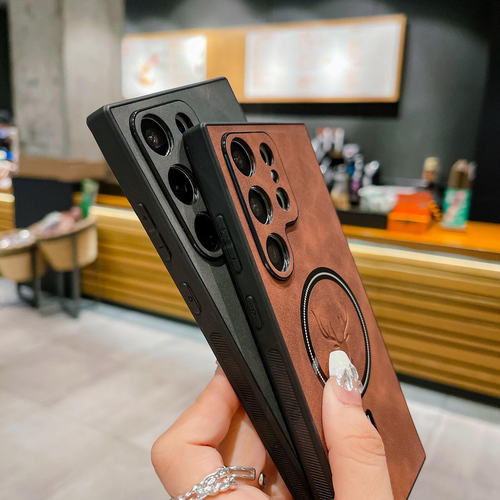 【Freeship】MagSafe Magnetic Slim Leather Case For Samsung Galaxy S25 S24 S23 Ultra Plus S22 S21