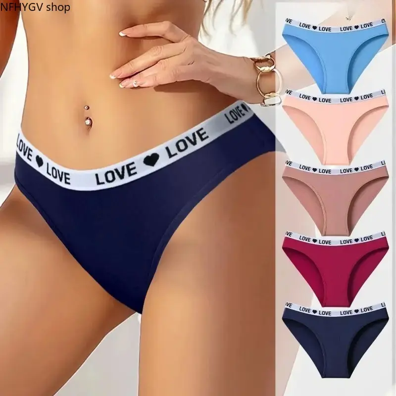 Women’s Athletic Underwear Cotton Low Waist Briefs, 5-Pack Soft Breathable Multipack Sportswear Base Layers, Skin-Friendly Comfort Apparel Suitable For Daily Fitness Training And All Kinds Of Outdoor Sports Activities