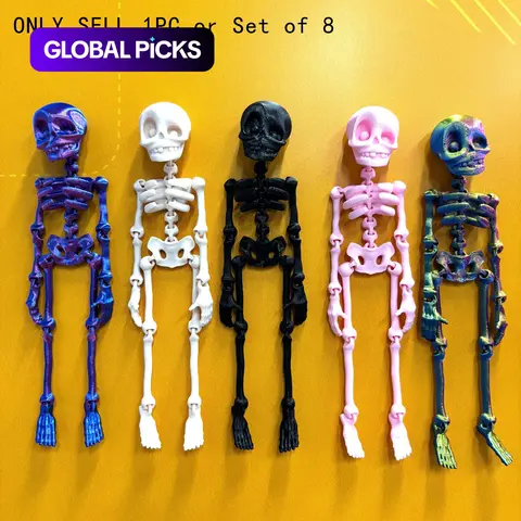 Skeleton Refrigerator Magnet, 1 Count Magnetic Skeleton Decoration, Funny Home Decor for Halloween, Fridge Magnets #GLOBAL PICKS