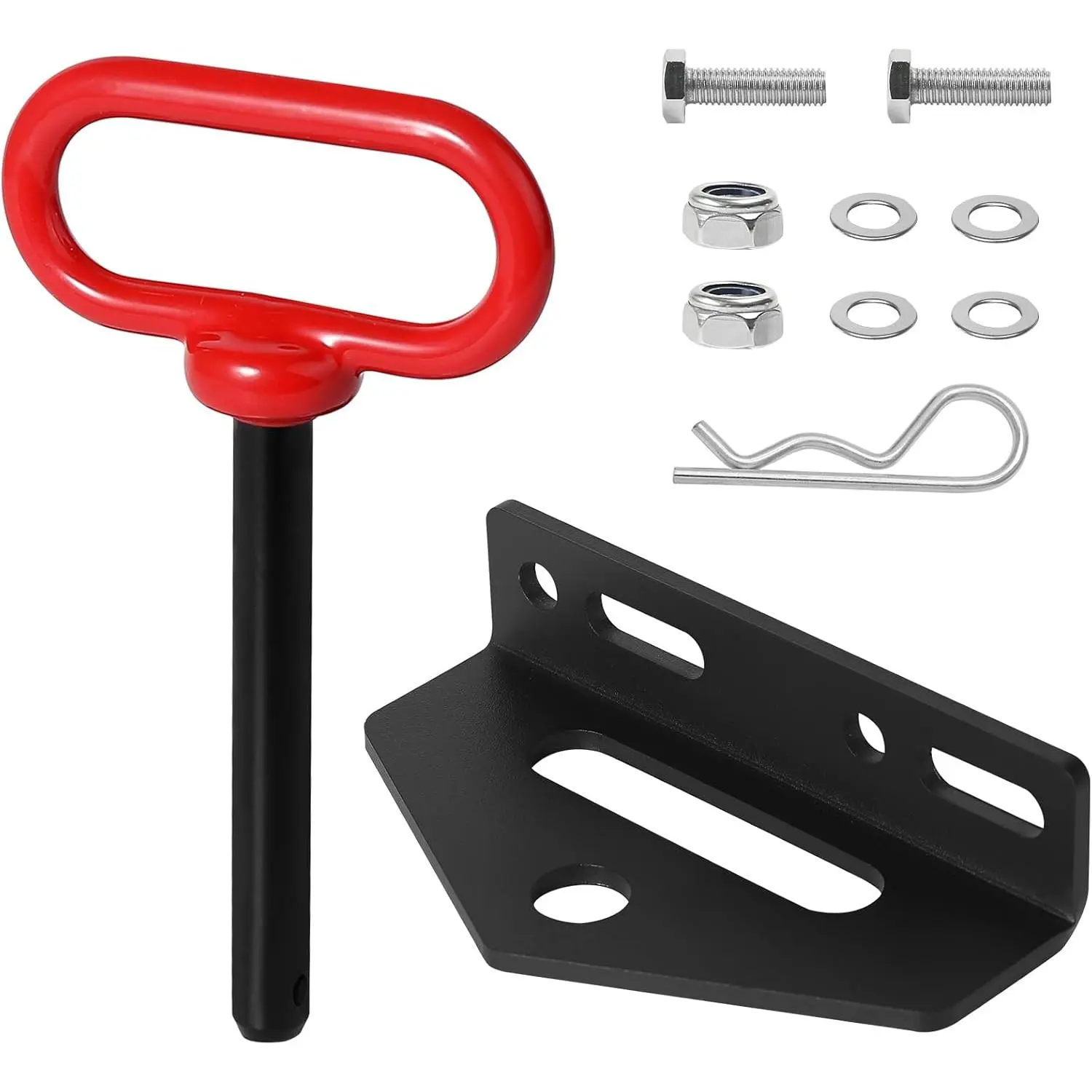 Heavy Duty Zero Turn Trailer Hitch and 1/2'' Hitch Pin, Heavy Duty Lawn Mower Trailer Hitch, Garden Tractor Hitch and Hardware Kit for Most Zero Turn Riding