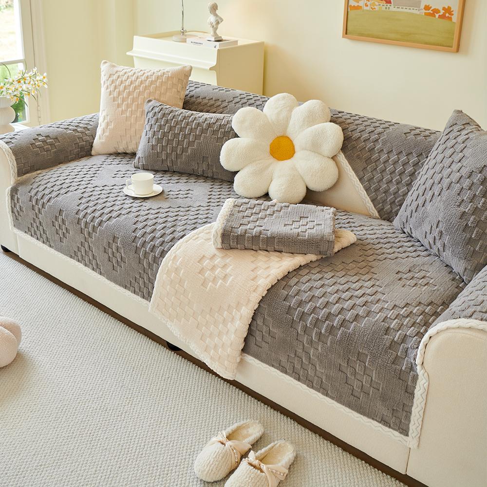 Square Sofa Cover, Quilted Sofa Cover, 1 Count Non-slip Soft Comfortable Sofa Cushion Cover, Sofa Protector for Home Living Room, Bedroom Accessories