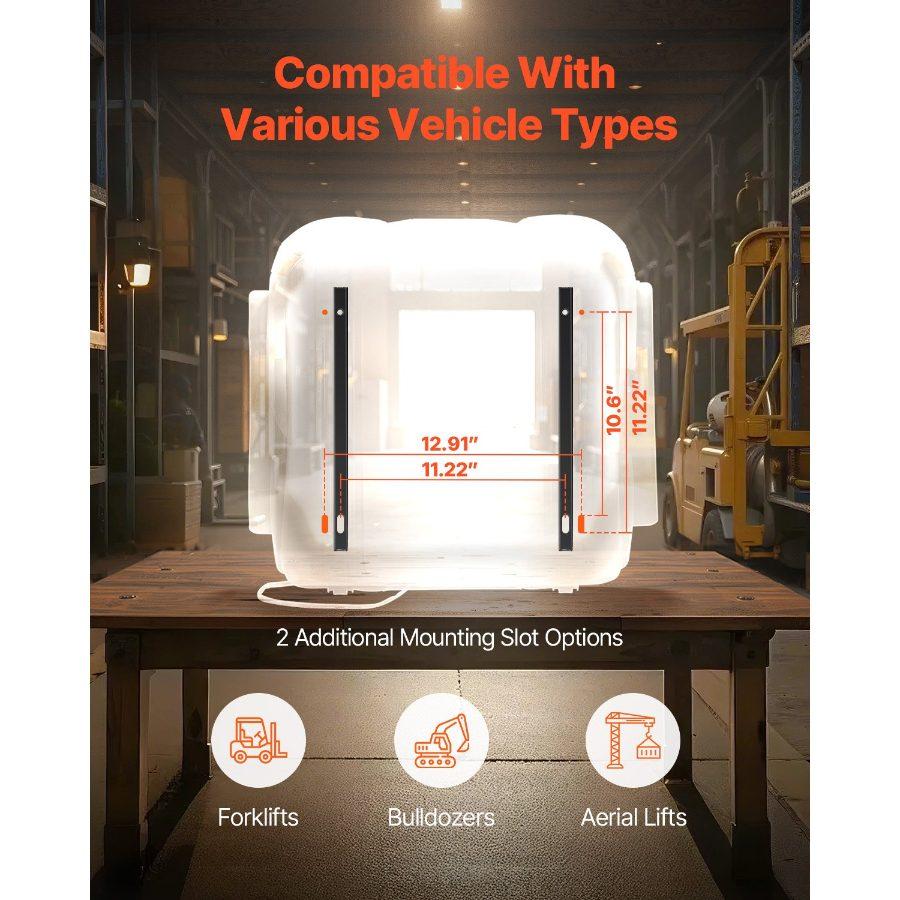 VEVOR Universal Forklift Seat, Tractor Suspension Seat with Adjustable Back, Armrest Safety Belt, Secure Fold Down Tractor Seat with Micro Switch, Lawnmower Seat for Skid Loader Bulldozer