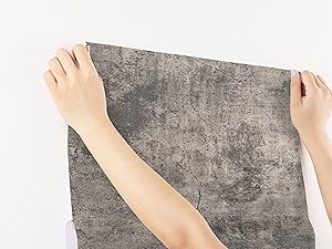 24in x 16.5ft Cement Wallpaper Peel and Stick Grey Brown Concrete Wall Covering Removable Industrial Wallpaper for Studio Restaurant Coffee Shop Loft Apartment Feature Wall Bedroom Bar