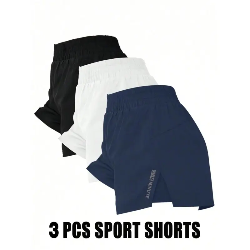 Women's Sports Shorts Double Layer with Pockets Three Pack Casual Running Shorts