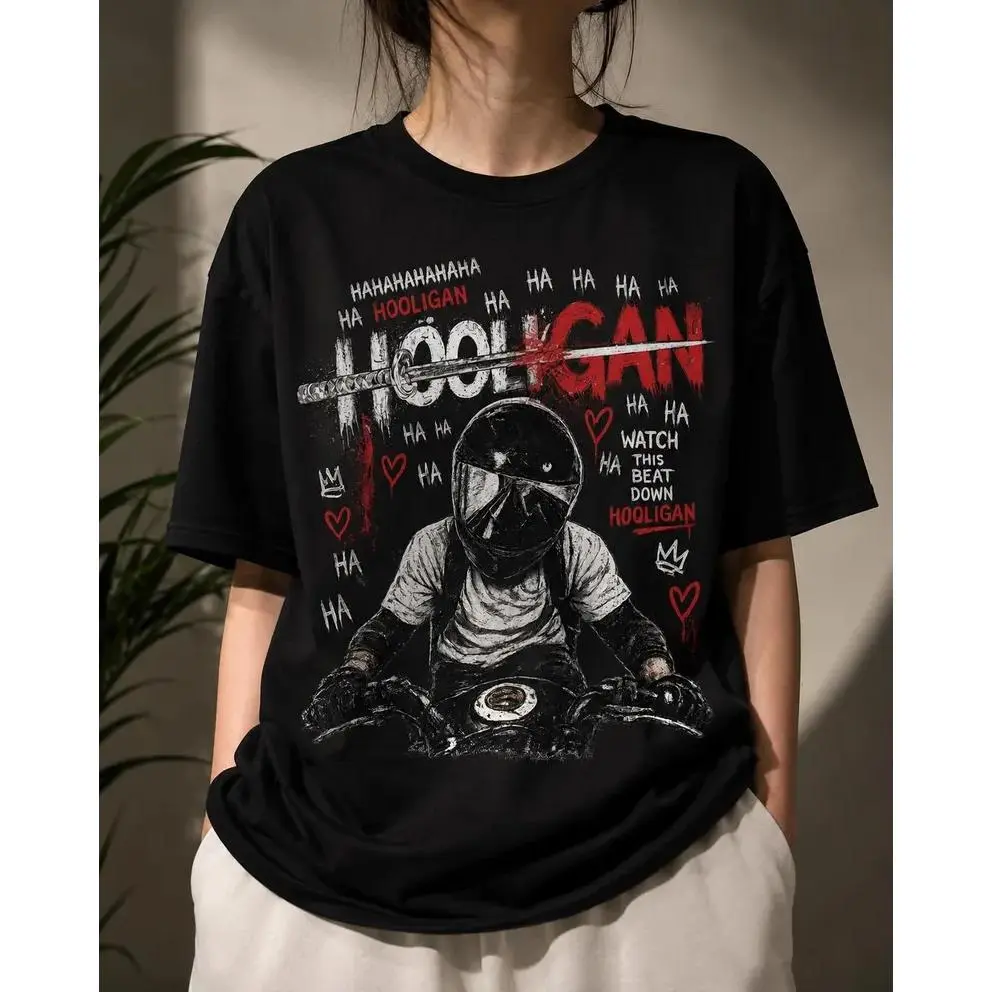 Vintage Motorcycle Rider Graphic T Shirt Streetwear Unisex Cotton Casual Biker Gift Tee
