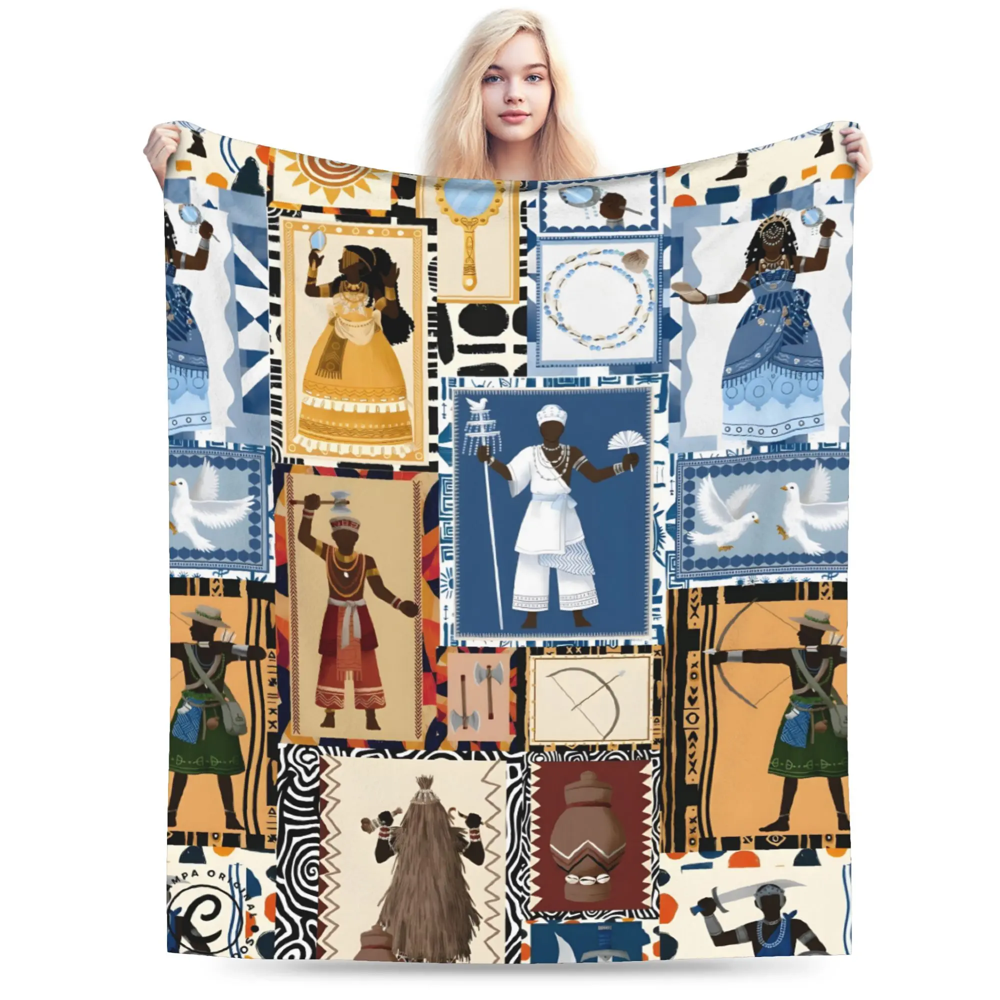 This flannel blanket, featuring the god Osiris, boasts a modern style and exquisite pattern, making it suitable as a bed blanket or sofa blanket and an ideal gift for all seasons.