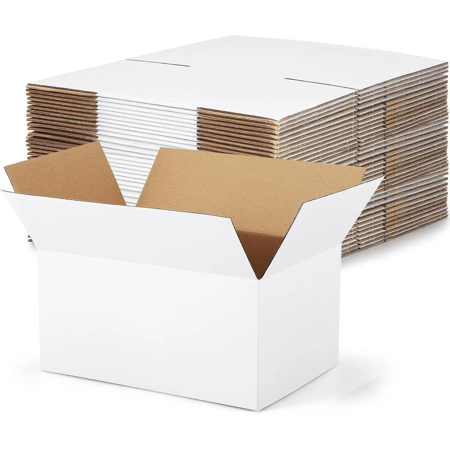 10x7x5 Small Shipping Boxes 30 Pack, White Corrugated Cardboard Mailers for Packaging, Mailing, Small Business