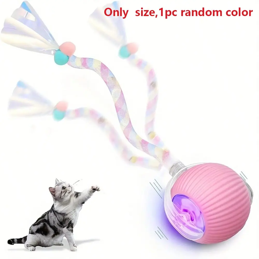 Interactive Cat Toy for Indoor Cats, Kitty, USB Rechargeable Automatic Rolling Ball, Durable Motion-Activated Plaything, Perfect Gift for Happy Cats