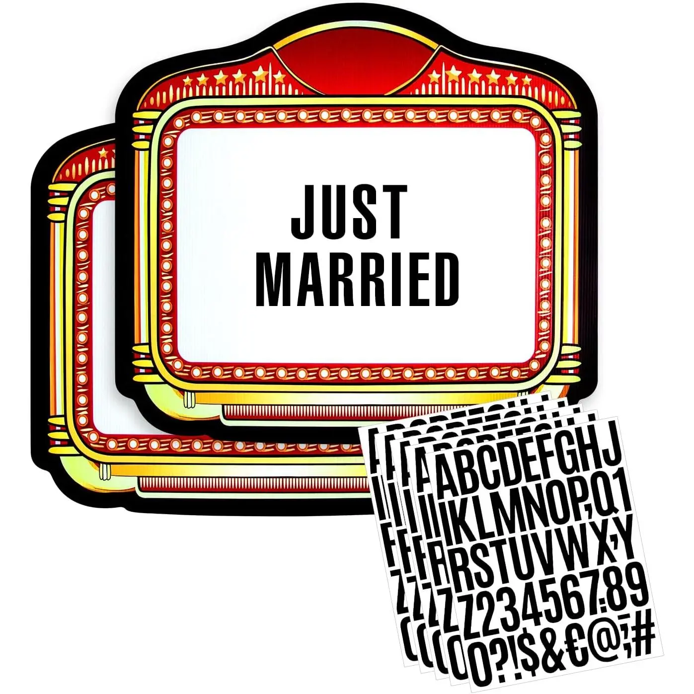 Bottle Service Sign,2 Pack Wedding Party Entrance Props Bottle Service Sign with Letters (Red)