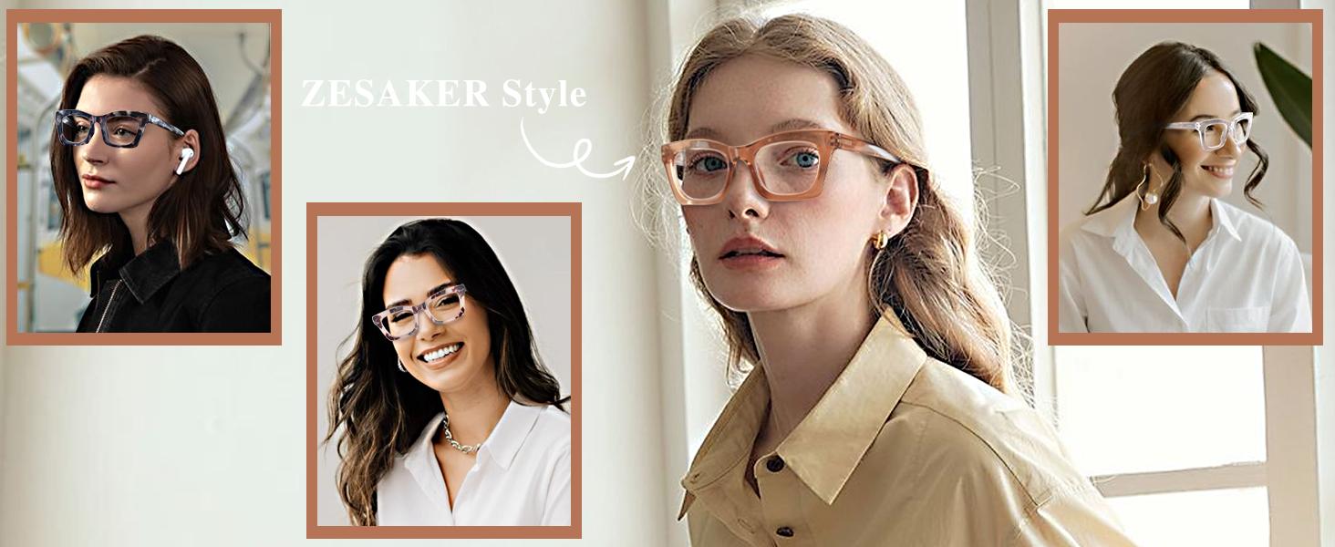 Progressive Reading Glasses for Women Oversized Spring Hinges Progressive Computer Readers Blue Light Blocking