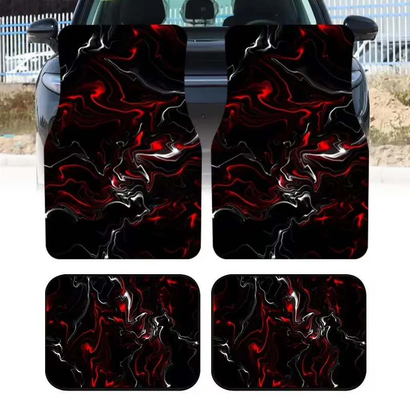 4pcs Fashion Car Floor Mats, Carmats, Geometric Design, Non-Slip Base, Fits Most Cars, Elegant Interior Decor, Perfect Gift for Halloween & Christmas