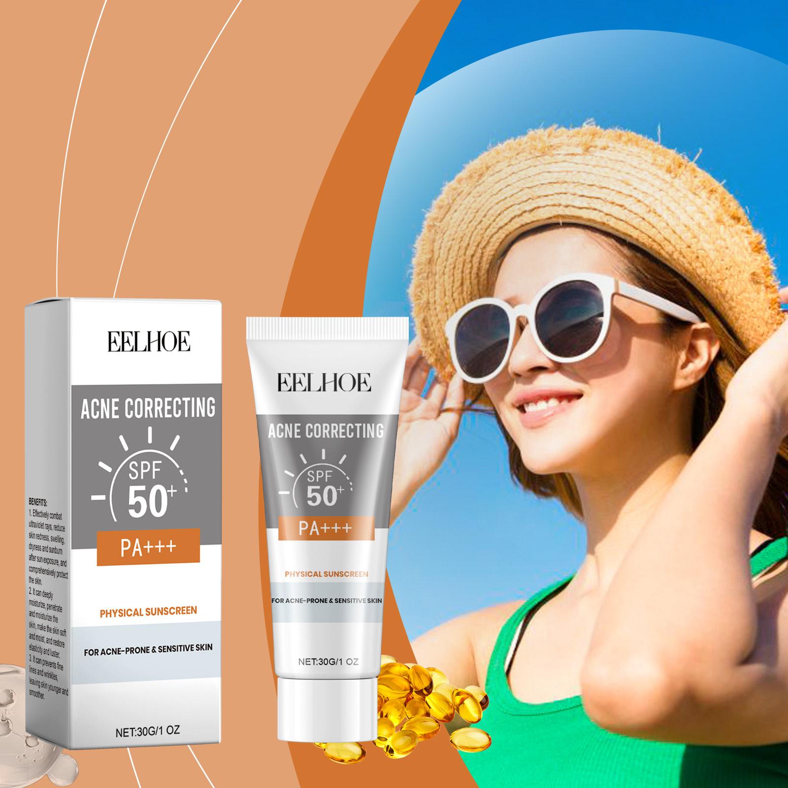 EELHOE Physical Sunscreen SPF 50, Daily Face Sunscreen for Anti-Aging & Deep Hydration, Non-Greasy Lightweight UV Protection, Vitamin E Moisturizing Lotion for All Skin Types