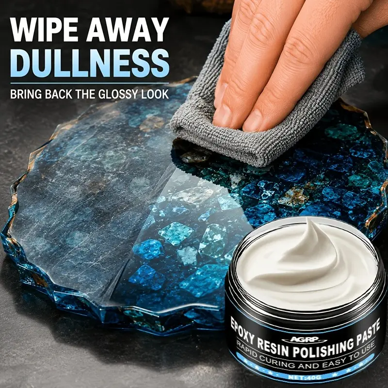 AGRP Professional-Grade Epoxy Resin Polish Kit - Scratch Remover & Buffing Paste Suitable for Resin Tabletops, Countertops, Artworks - Mirror Finish Restorer, Crystal Clarity Polish Compound for, Suitable for Resin Surfaces