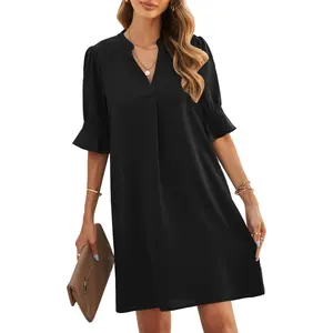 Dresses Ruffled Short Sleeve Dress Casual Shift Dress Summer Dresses for Women