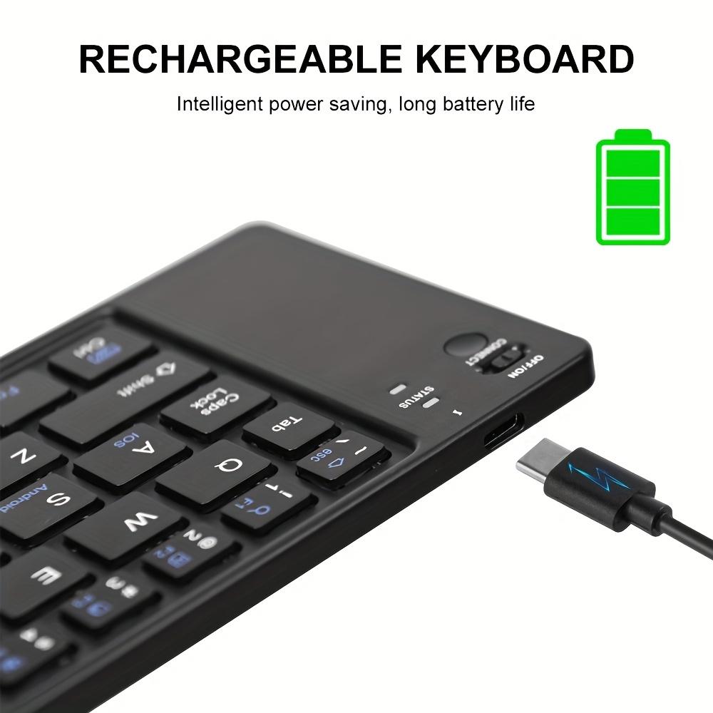 Ultra-Thin Foldable Bluetooth Keyboard Portable Rechargeable Wireless for iOS Android Windows Compatible with Phone Tablet PC Laptop Travel Home Office No Charger Included Ultra-Thin Foldable Bluetooth Keyboard Portable Rechargeable Wireless for iOS Android Windows Compatible with Phone Tablet PC Laptop Travel Home Office No Charger Included