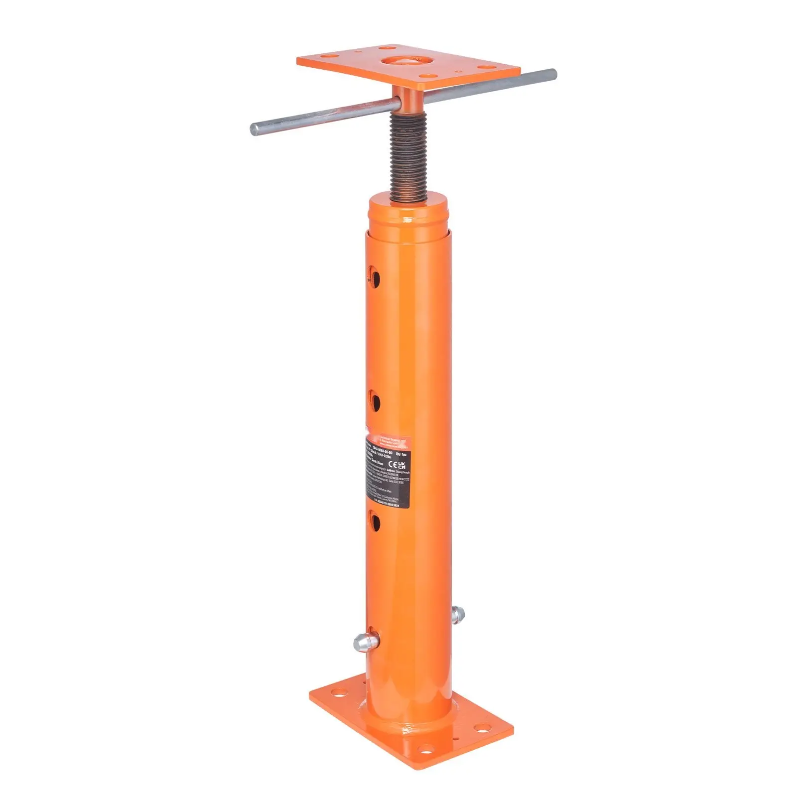 Heavy Duty Adjustable Steel Frame Floor Jack with Jack Base for Post & Floor Leveling, 19-36 in Height Range, Q235 Construction, Lever Handle, Lock Pins, Stable Lift for Home Workshop & Garage, Inches/Cm