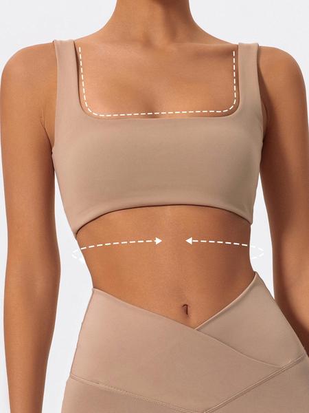 Women's Solid Color Sports Bra, Breathable Comfortable High Stretch Sports Bra, Ladies Sportswear for Indoor Outdoor Wear, Workout Bras