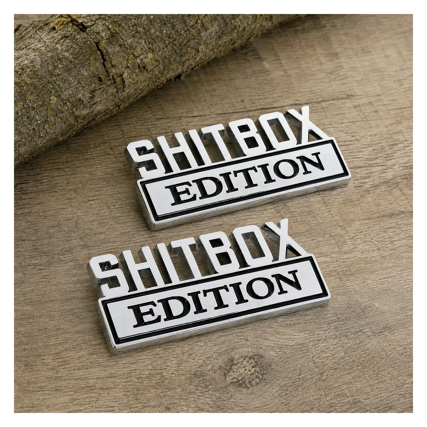 2 Pack Shitbox Edition 3D Car Emblem Badge Decal, Personalized Fender Nameplate Sticker Replacement Compatible with Most Car Truck SUVGift