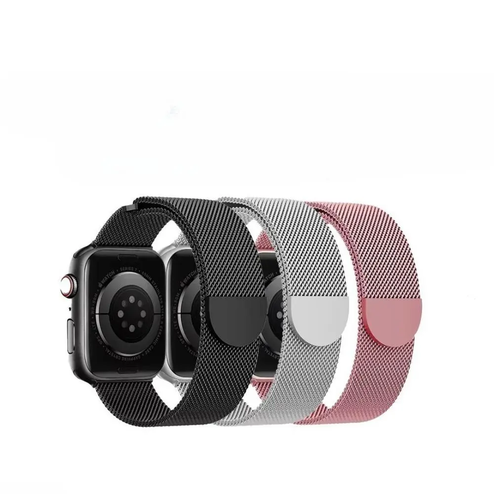 Unisex Milanese Mesh Watch Band, Semicircle Magnetic Clasp Stainless Steel Strap, Universal Size Adjustable Breathable Slim Metal Replacement Wristband, Business Casual Smart Watch Accessories