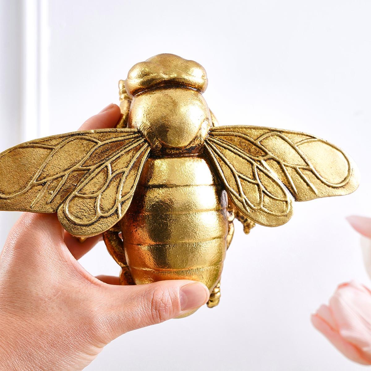 Creative Resin Bee Design Wall Mounted Decor, 1 Count Creative Bee Design Wall Decor, Wall Hanging Decor for Home Living Room Bedroom, Interior Wall Decor