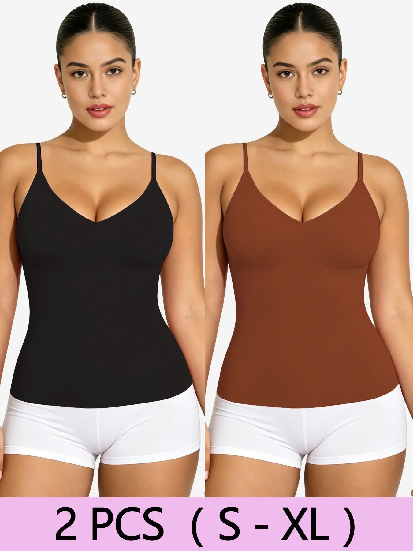 2/5 Pack Seamless Shapewear Straps, Multi-Color Waist Cinching Bras, S-Xl Sizes, Daily Wearable Outerwear, Shapewear Undergarments