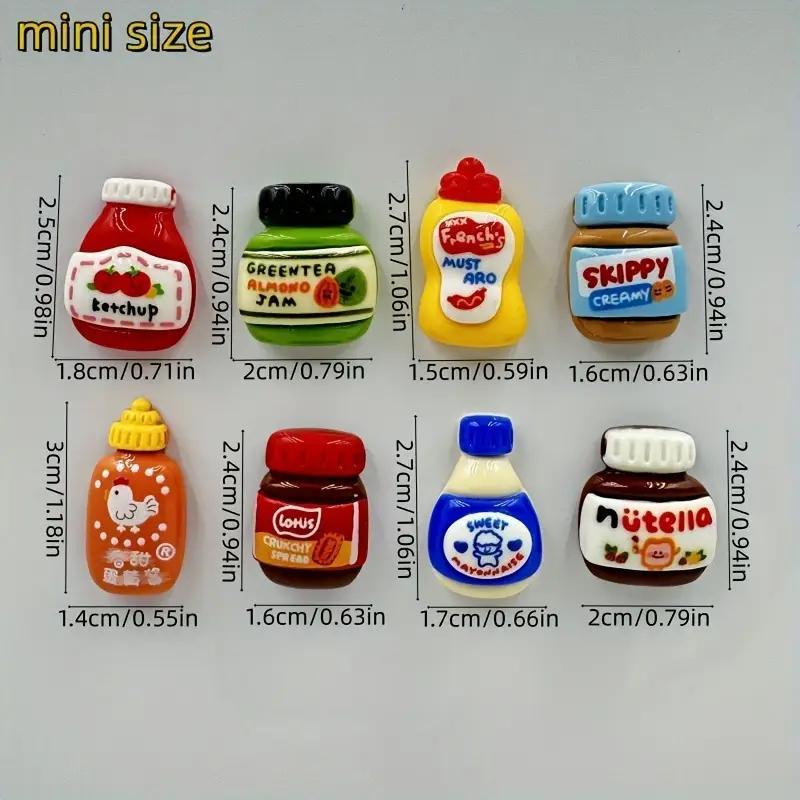 Cartoon Sauce Bottle Design Fridge Magnet, 8 Counts/set Cute Decorative Fridge Magnet,  Kitchen Decoration for Home Dining Room
