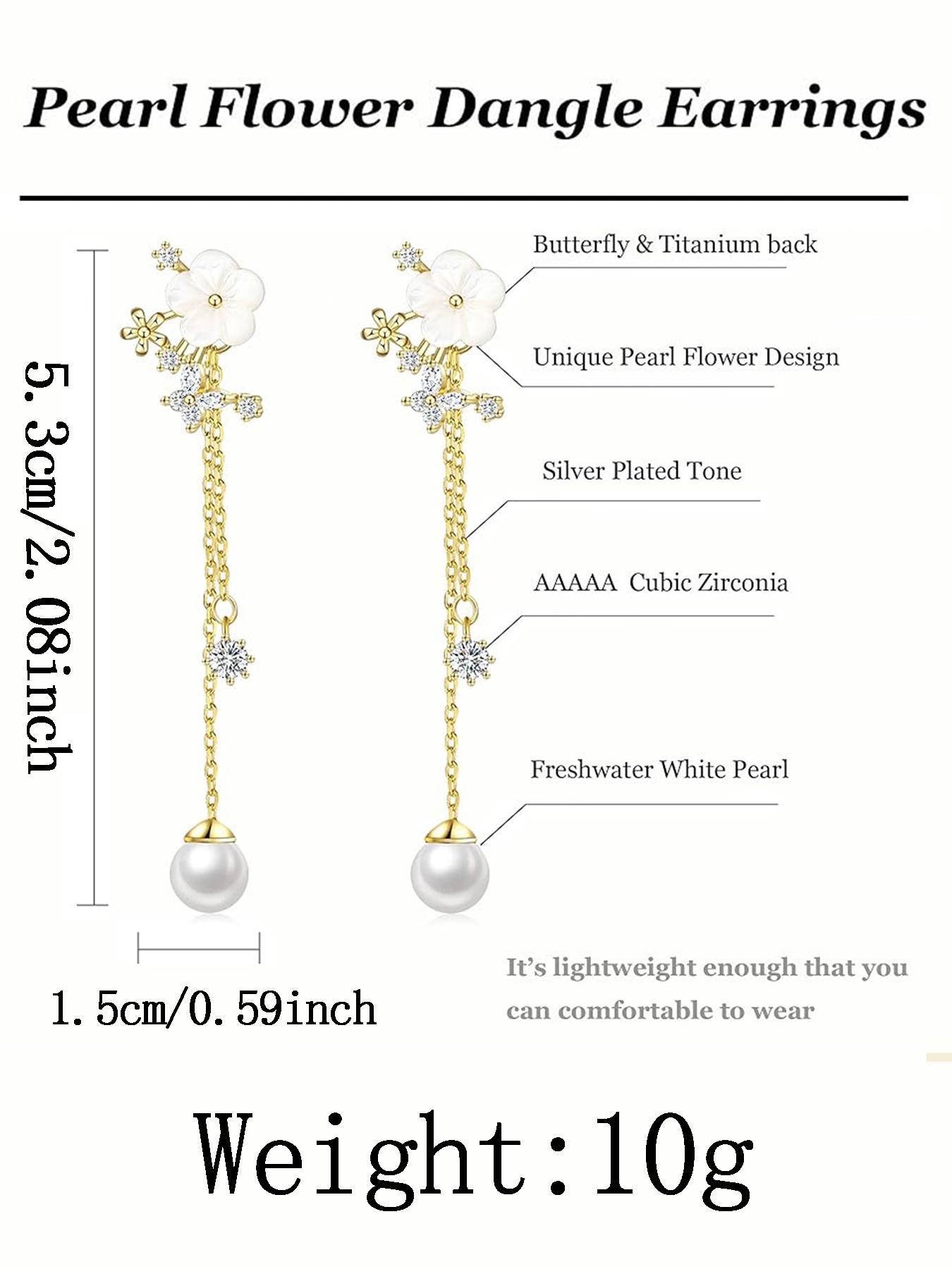 Mother's Day Gift Flower Design Dangle Earrings, Fashionable Dangle Earrings for Women, Trendy All-match & Exquisite Jewelry for Birthday Gift, High Quality Earrings