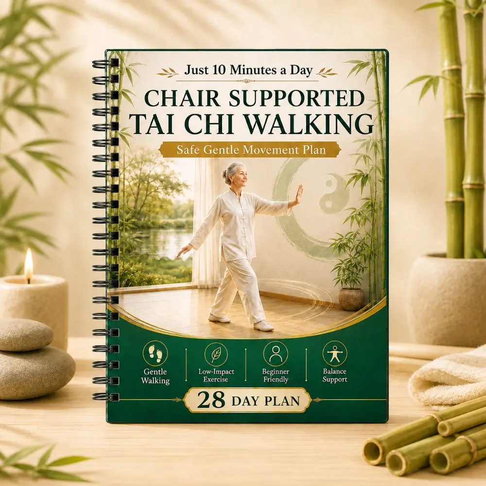 2 Pack Chair Supported Tai Chi Walking and Chair Yoga for Seniors A5 Spiral 28 Day Wellness Guide Set Movement Plan Balance Support Gentle Movement Beginner Friendly