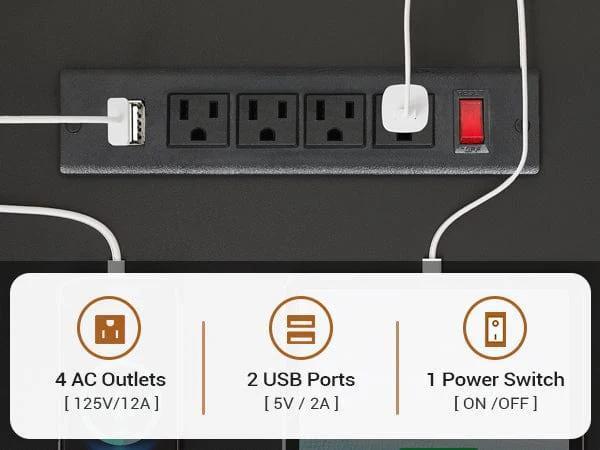 Sikaic 64.5 Inches Reversible U Shaped LED Gaming Desk with RGB Light, 5-Tier Storage, USB Ports, Black Home Office Furniture