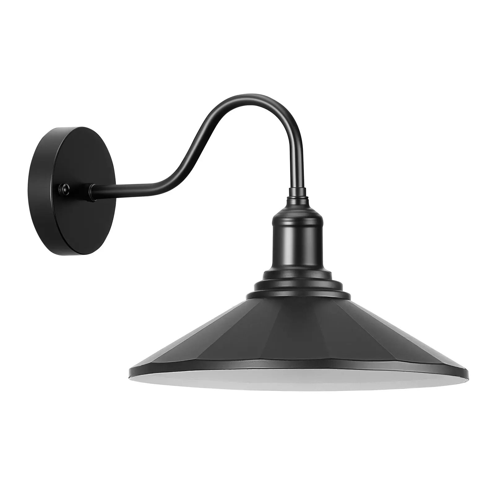 【toolupgrade】VEVOR Outdoor Barn Light, 11.5 in Diameter, 1-Pack Farmhouse Gooseneck Light Fixture, Exterior Wall Sconce, with Vintage Style, Anti-Rust, E26 Bulb Compatible for Porch, House, Entryway, Garage, Black