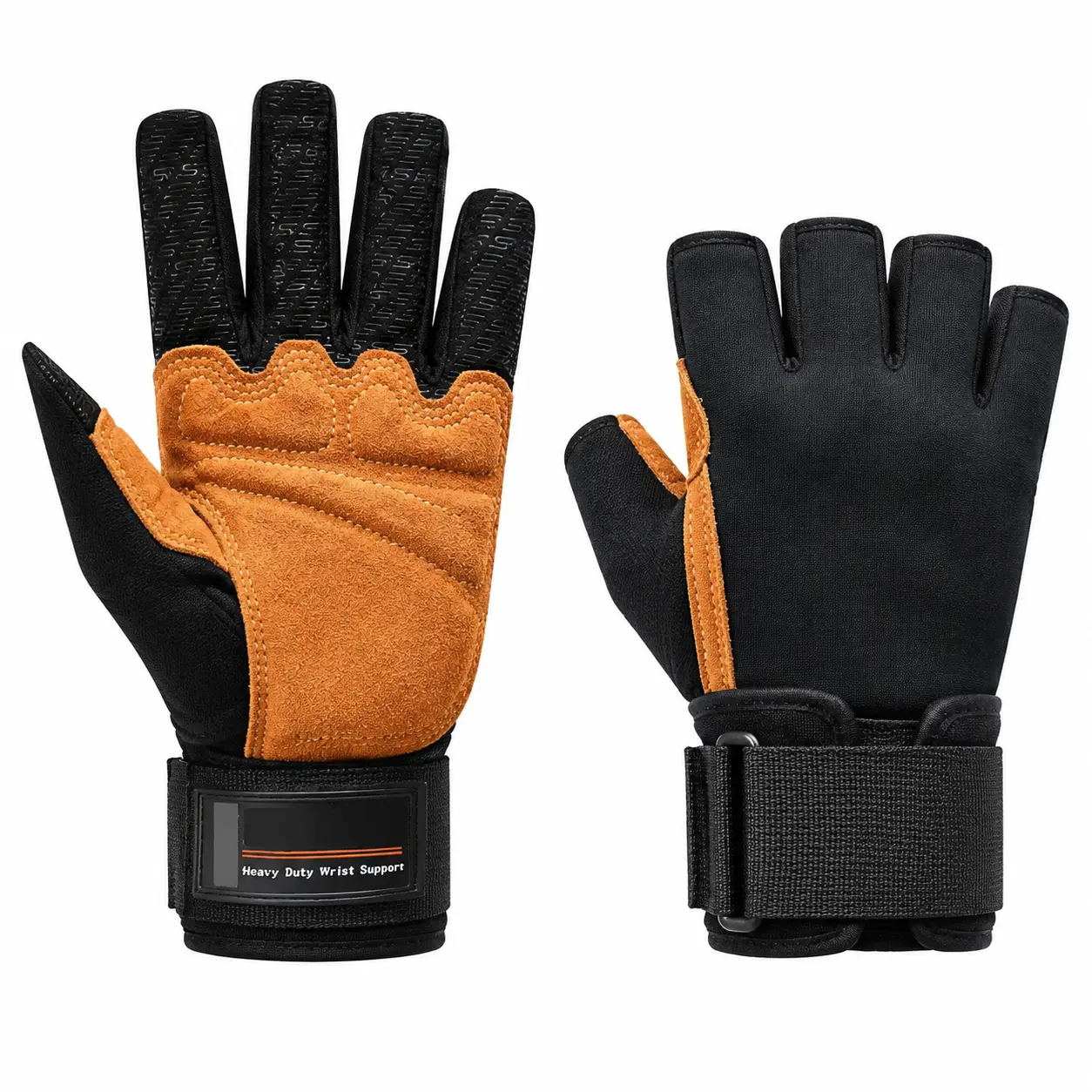 Premium Unisex Half-Finger Fitness Gloves with Leather Palm & Silicone Air-Cushion Padding for Running, Climbing, Weight Training — Breathable, Anti-Slip, Durable Grip and Enhanced Palm Support