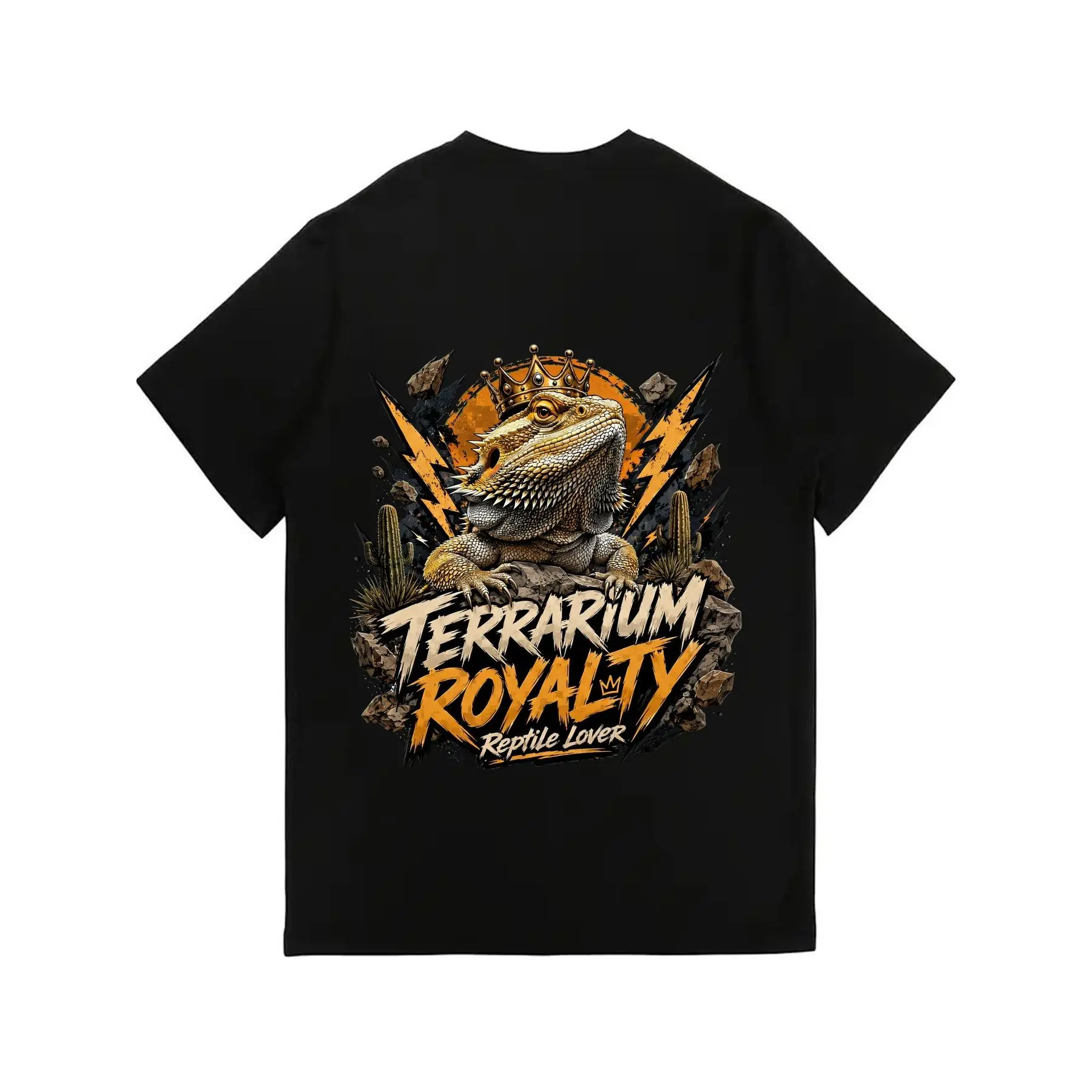 Casual Bearded Dragon Graphic T-Shirt for Reptile Lovers, Unisex Plus Size Classic Fit, Seamless Cotton Short Sleeve Design