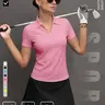 【Black Friday】Women's Solid Color Sports Polo Shirt, Workout Athletic & Breathable Comfortable Short Sleeve Collared Top for Golf Baseball Tennis, Ladies Summer Sportswear #GLOBAL PICKS
