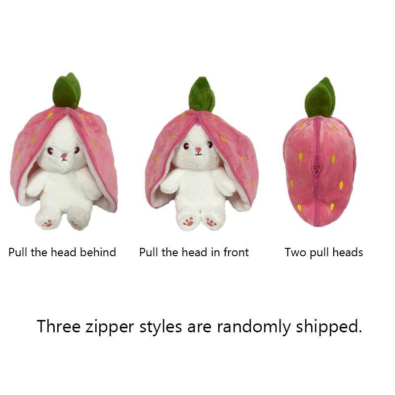Fun Transform Rabbit Plush Toy, Multisize Options, Bedtime Doll, Sleeping Pillow, Easter Gift for Ages 6+, No Box Included